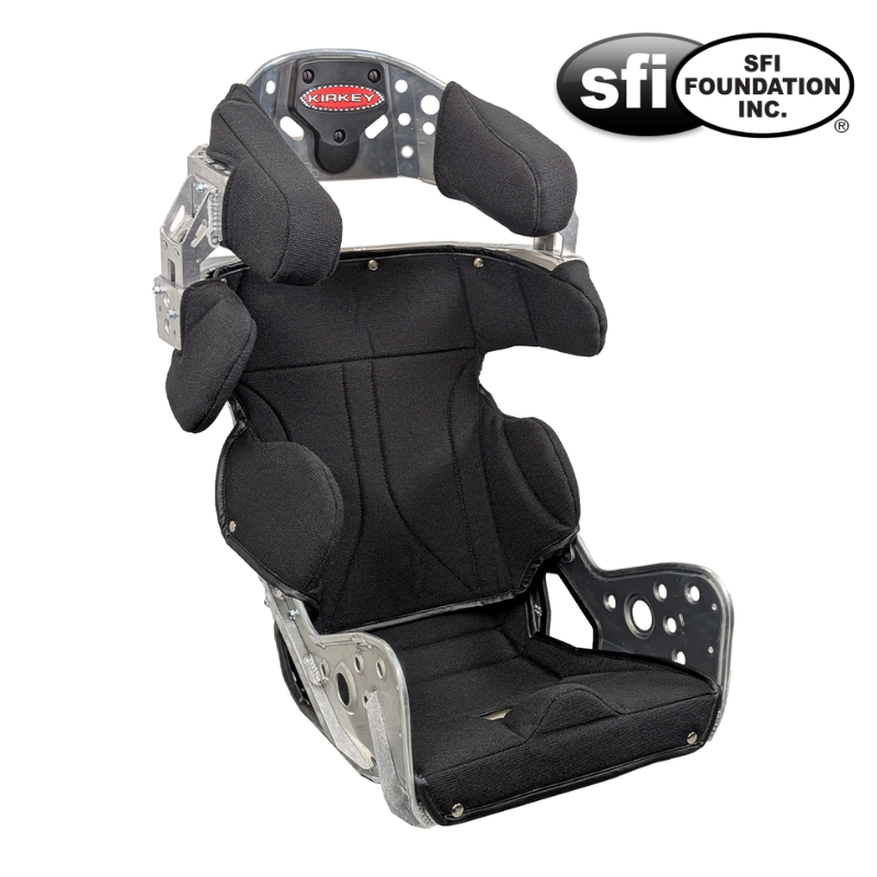Kirkey Racing 96 Series Seat Kit - Aluminum 18° Layback Containment Seat with Black Cover - SFI 39.2
