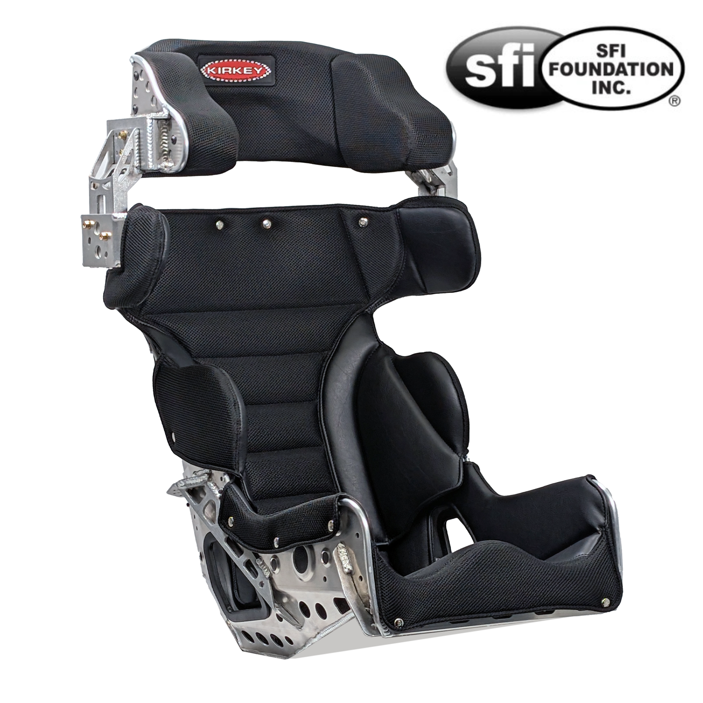 New for 2026! Kirkey Racing 94 Series Seat Kit - Aluminum 18° Layback Containment Seat with Black Cover - SFI 39.2