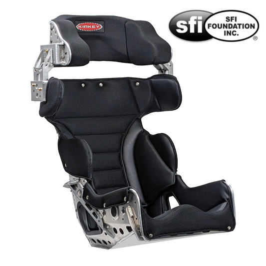 Kirkey Racing 94 Series Seat Kit - Aluminum 18° Layback Containment Seat with Black Cover - SFI 39.2